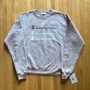 Girls S Champion Crewneck Sweater Classic Style champagne pink